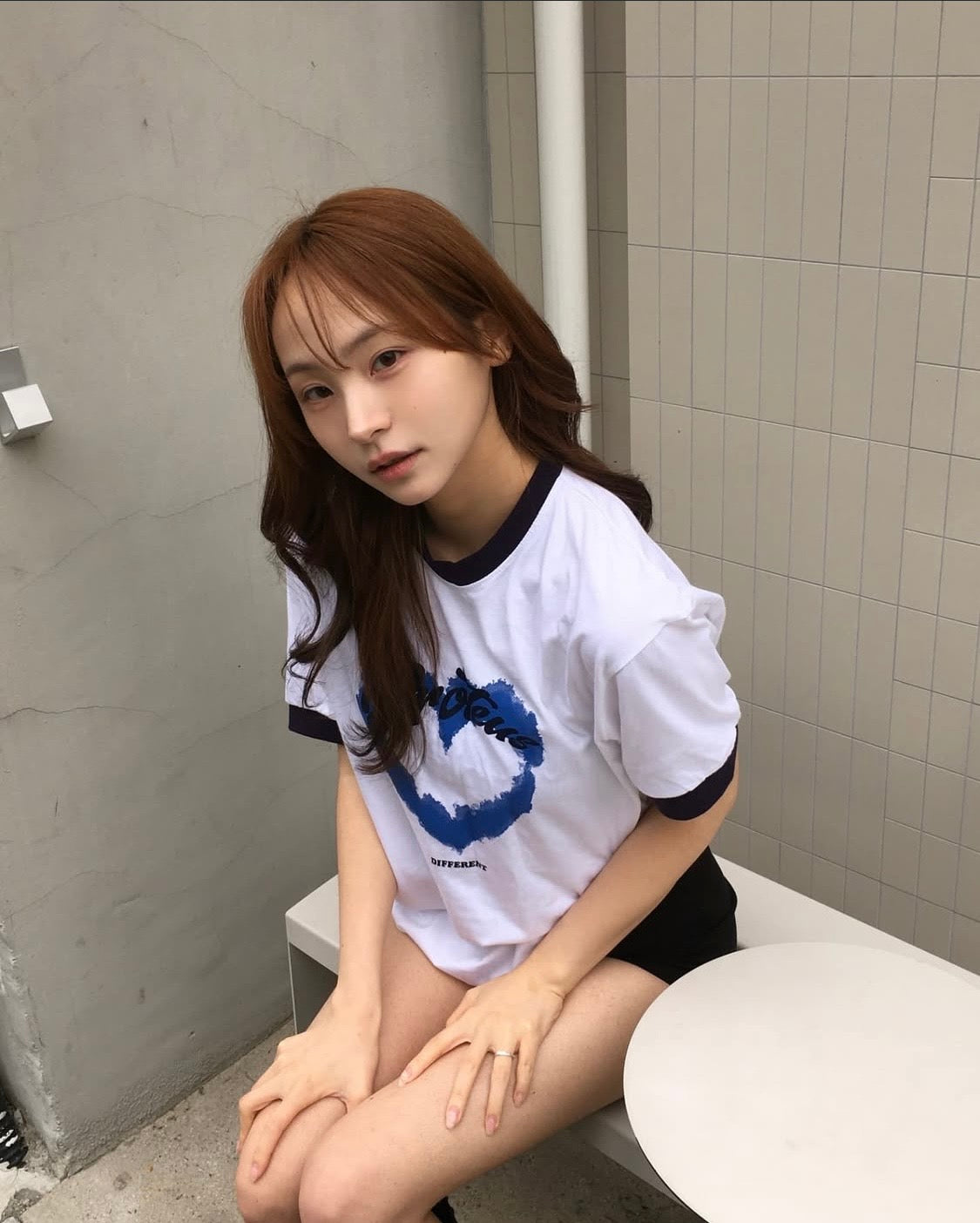 藍調愛心撞色Tee|aby602