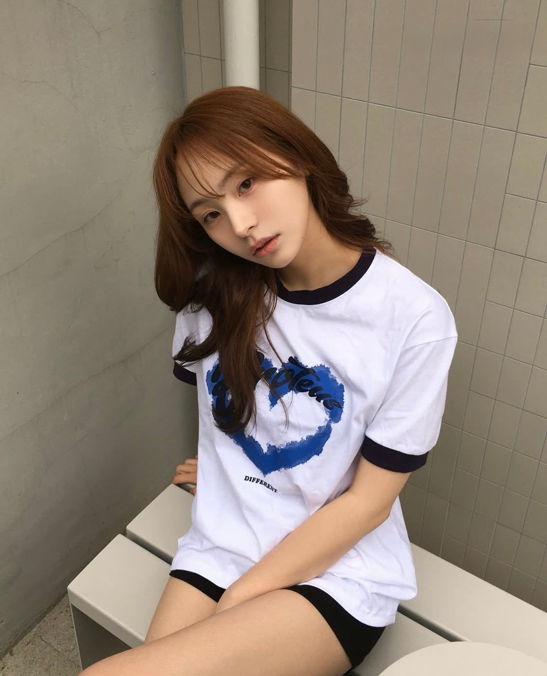 藍調愛心撞色Tee|aby602